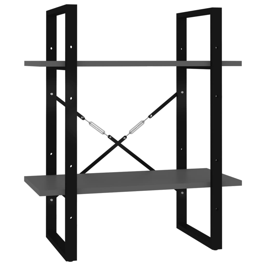 Bokhylle 5 nivåer grå 60x30x175 cm konstruert tre