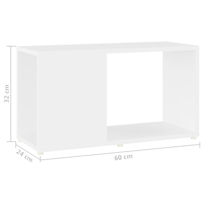 TV-benk hvit 60x24x32 cm konstruert tre