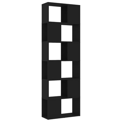 Bokhylle Svart Romdeler 60x24x186 cm