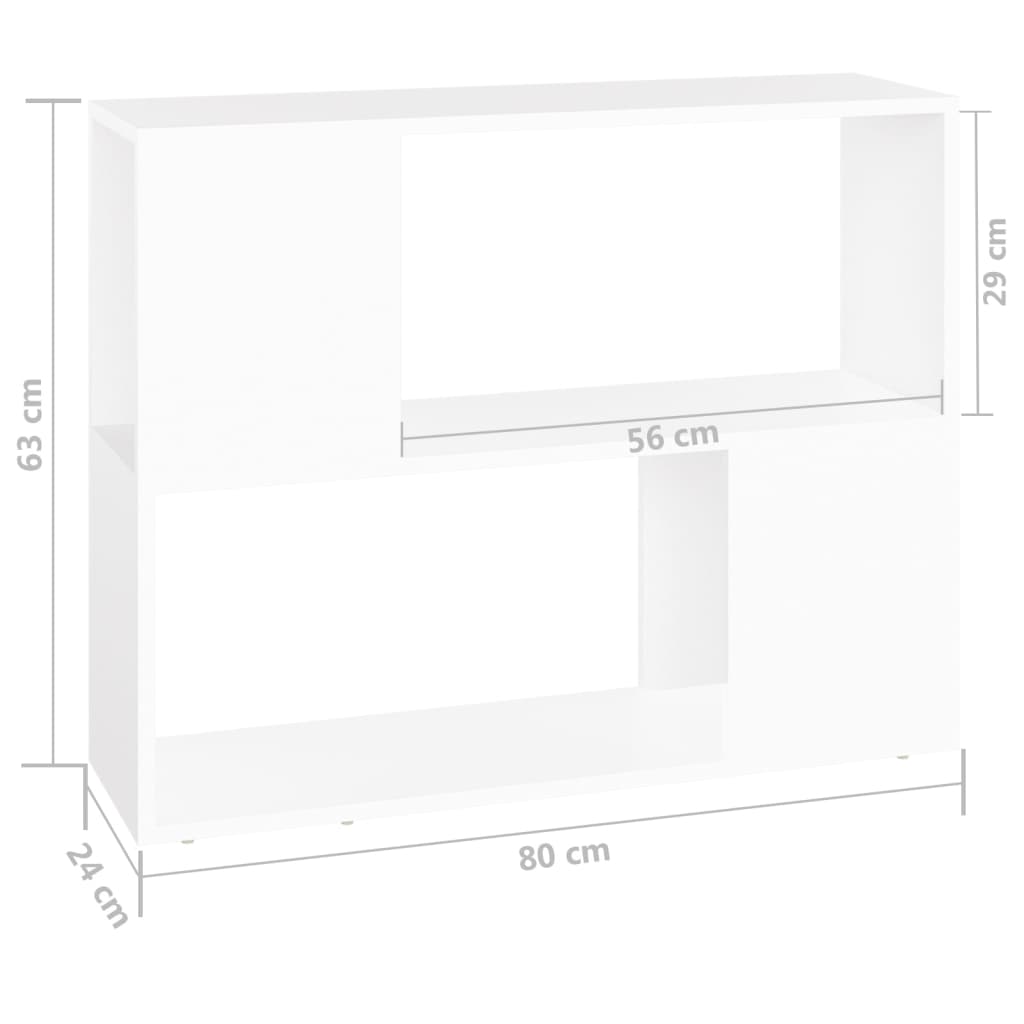 TV-benk hvit 80x24x63 cm konstruert tre