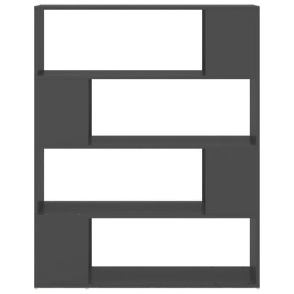Bokhylle Grå Romdeler 100x24x124 cm