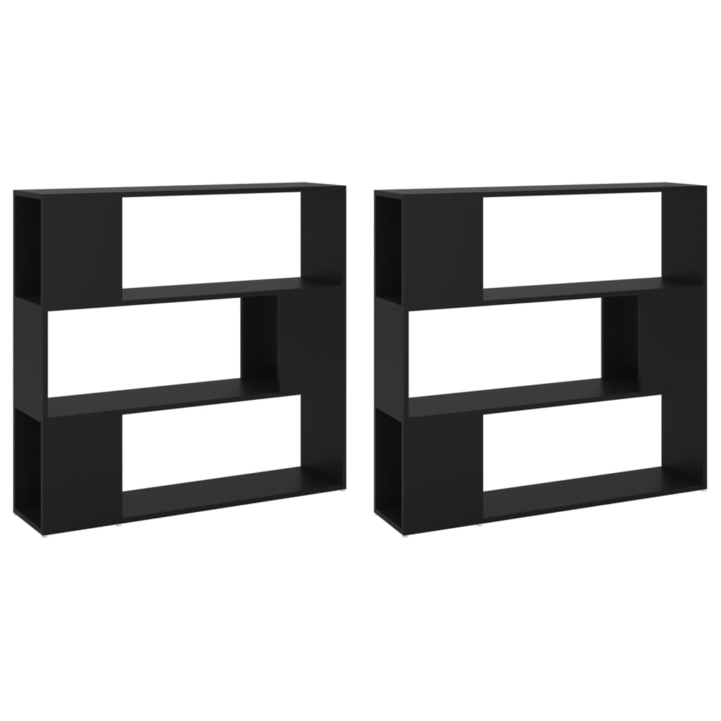 Bokhylle Svart Romdeler 100x24x188 cm