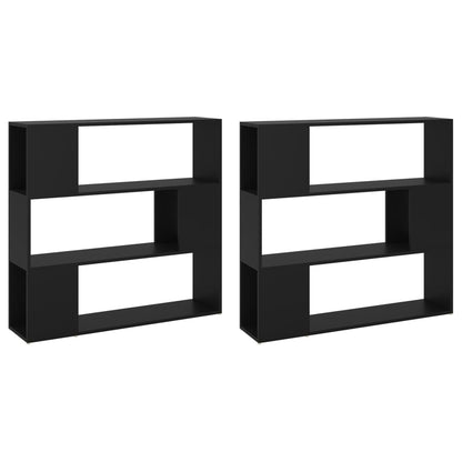 Bokhylle Svart Romdeler 100x24x188 cm