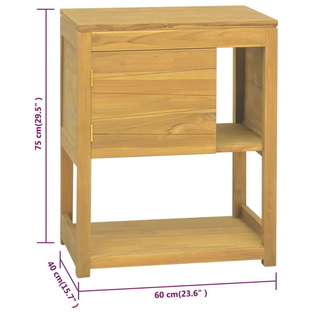 Baderomsskap 60x40x75 cm heltre teak