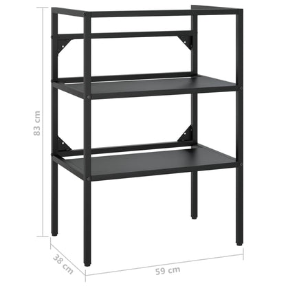 Baderomshylle svart 59x38x83 cm jern