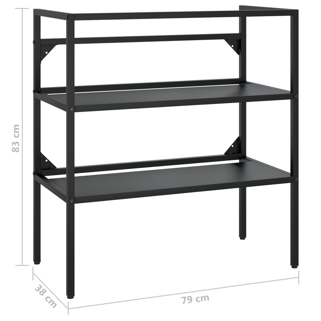 Baderomshylle svart 79x38x83 cm jern