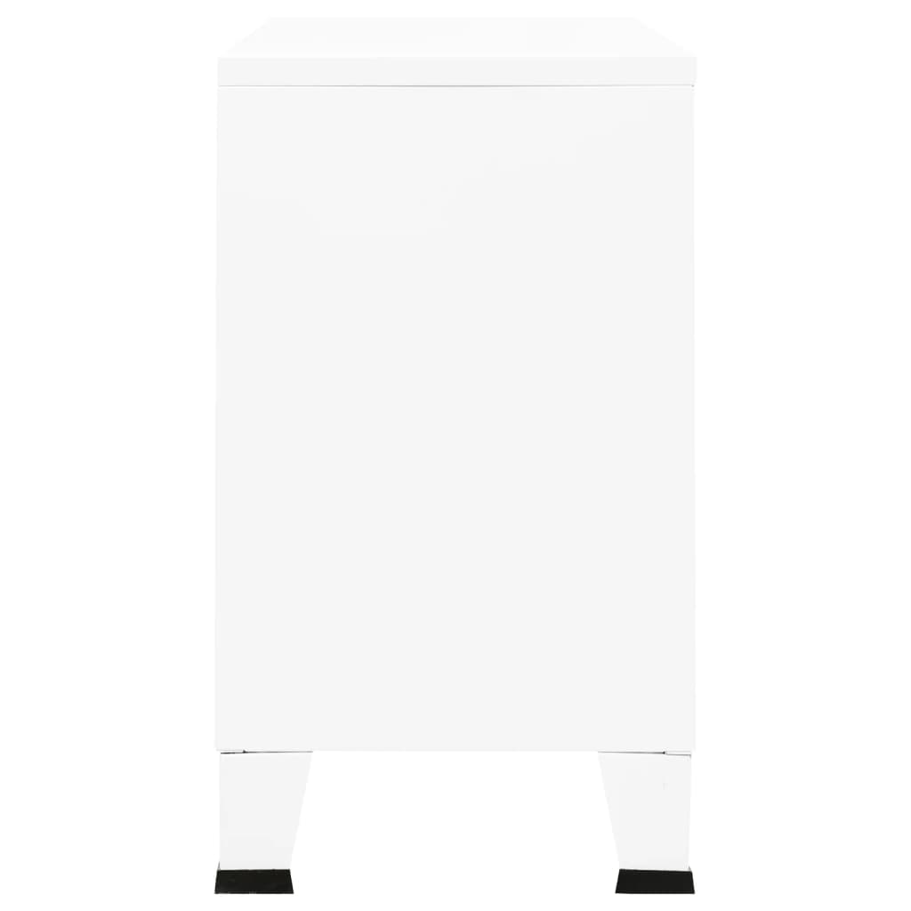 Skjenk Hvit 105x35x62 cm metall og glass