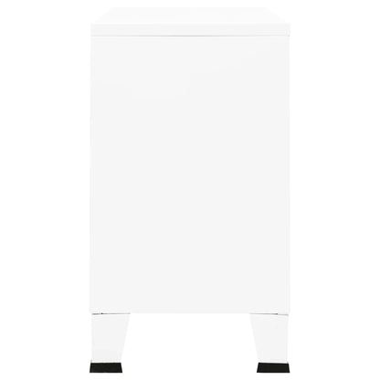 Skjenk Hvit 105x35x62 cm metall og glass