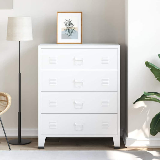 Kommode DIV. Hvit 78x40x93 cm metall