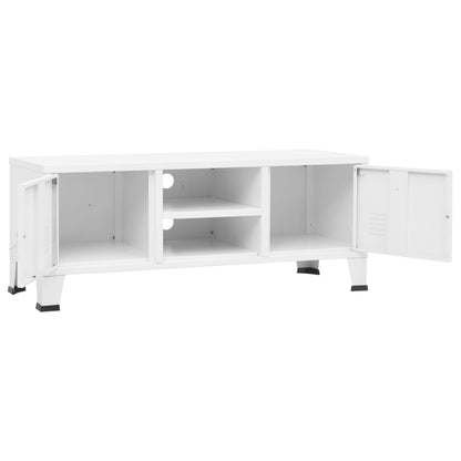 TV-Møbel Hvit TV-benk Industriell 105x35x42 cm metall