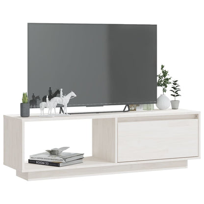 TV-benk 110x30x33,5 cm heltre furu hvit