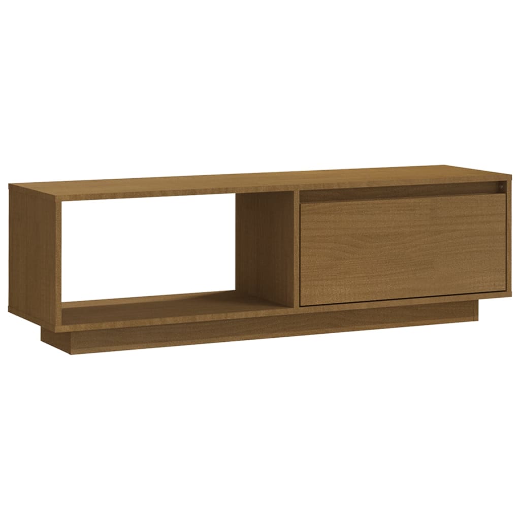 TV-benk 110x30x33,5 cm heltre furu honningbrun