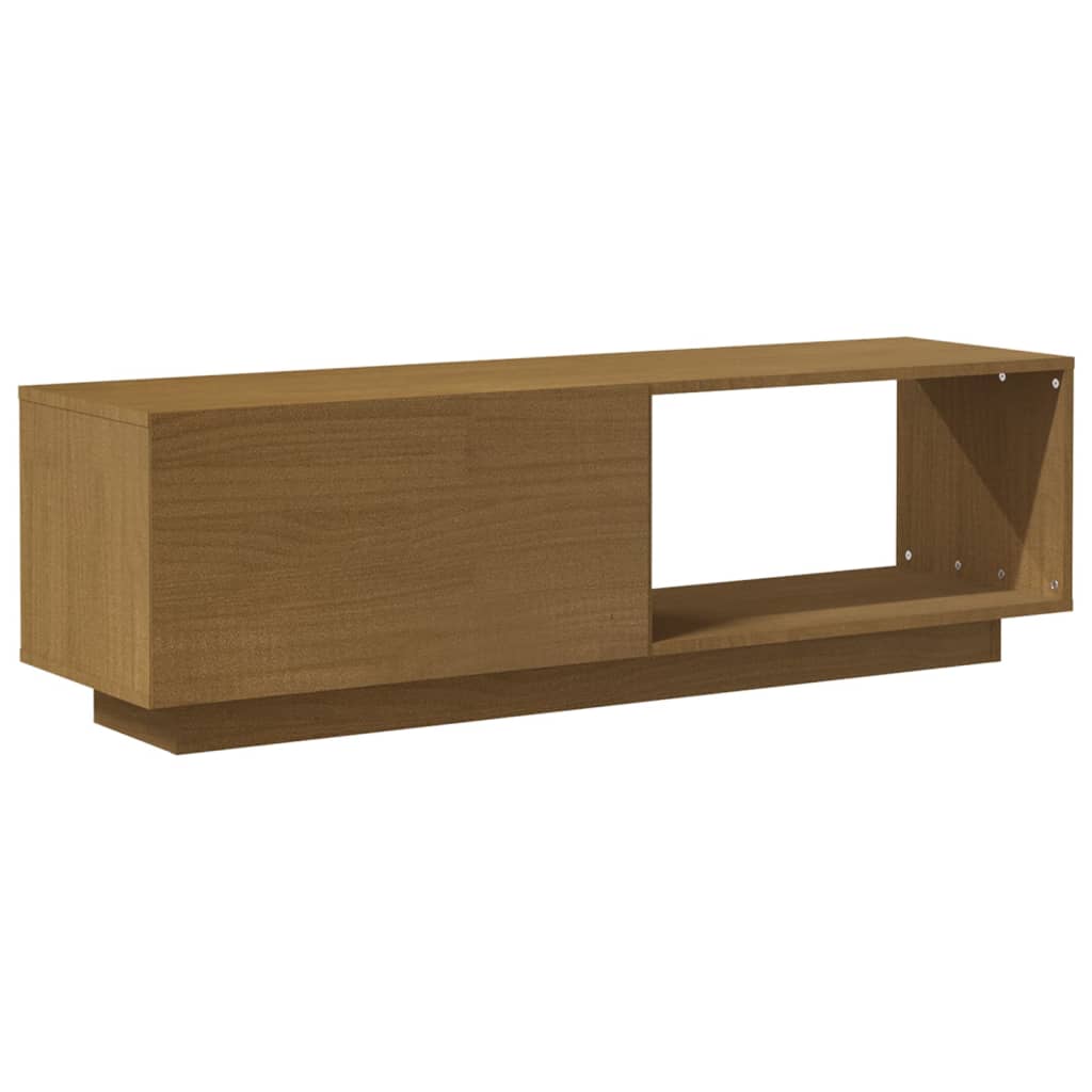 TV-benk 110x30x33,5 cm heltre furu honningbrun