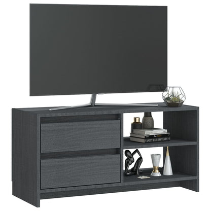 TV-benk 80x31x39 cm heltre furu grå