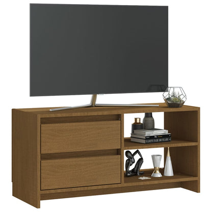 TV-benk 80x31x39 cm heltre furu honningbrun