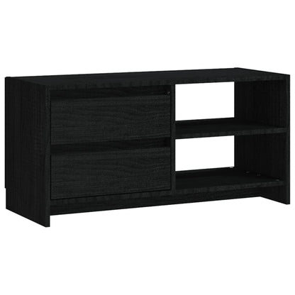 TV-benk 80x31x39 cm heltre furu svart