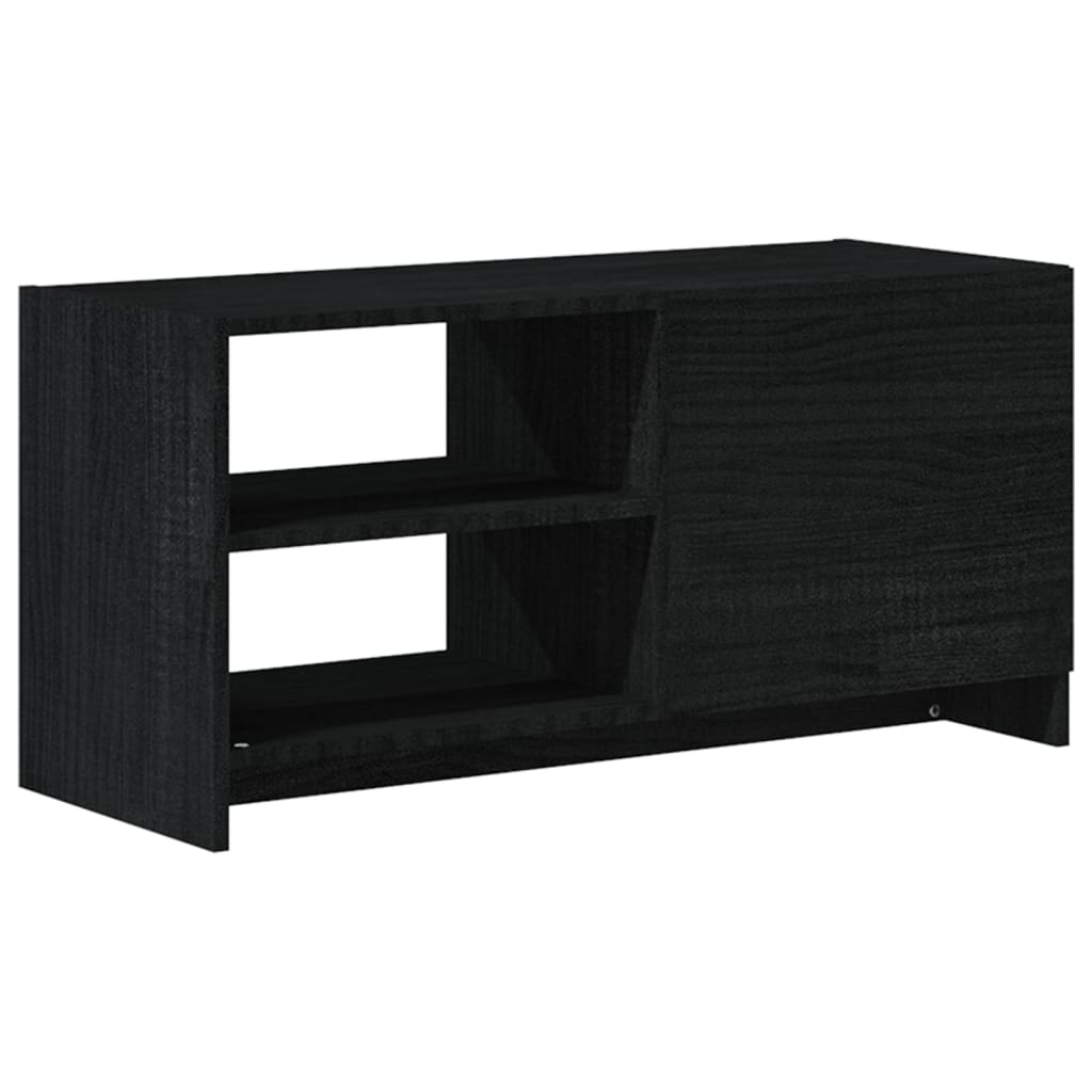 TV-benk 80x31x39 cm heltre furu svart