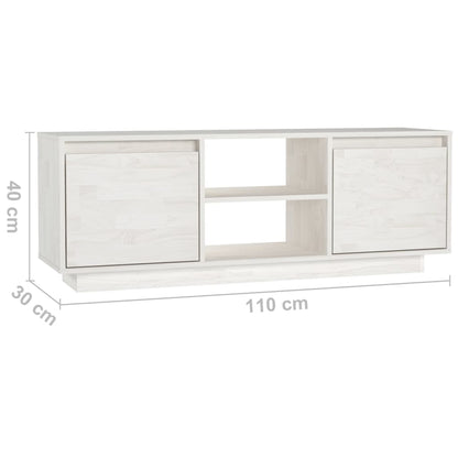 TV-Møbel Hvit Tv-benk 110x30x40 cm heltre furu