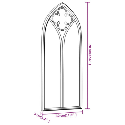 Veggspeil Svart 70x30 cm jern