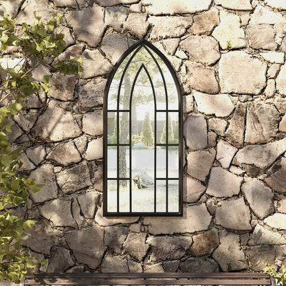 Veggspeil Svart 100x45 cm jern