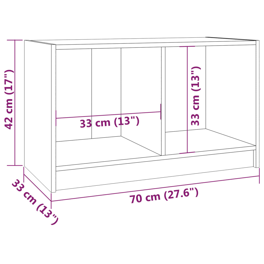 TV-benk 70x33x42 cm heltre furu