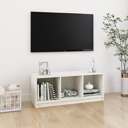 TV-benk hvit 104x33x41 cm heltre furu