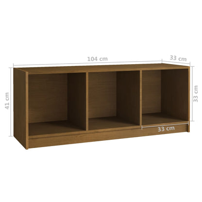 TV-benk honningbrun 104x33x41 cm heltre furu