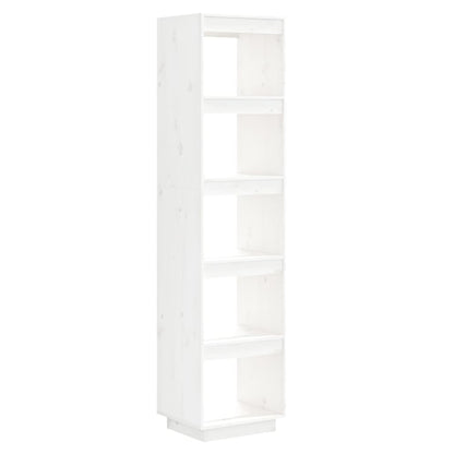 Bokhylle Hvit Romdeler 40x35x167 cm heltre furu