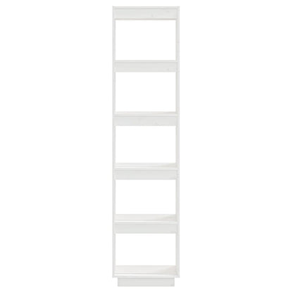 Bokhylle Hvit Romdeler 40x35x167 cm heltre furu