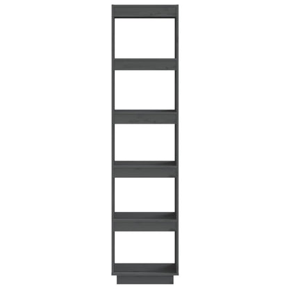 Bokhylle Grå Romdeler 40x35x167 cm heltre furu