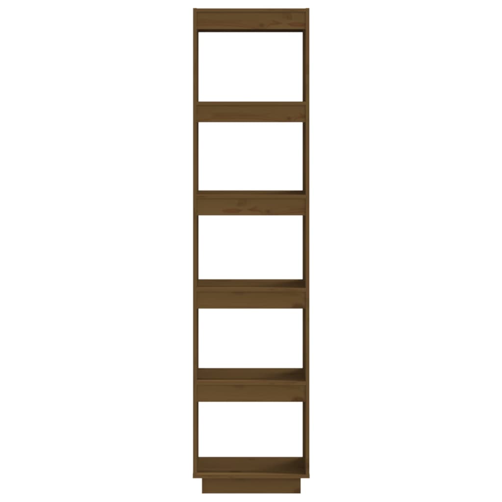 Bokhylle Honningbrun Romdeler 40x35x167 cm heltre furu