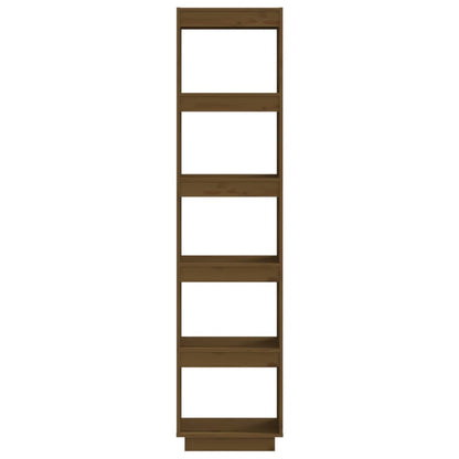 Bokhylle Honningbrun Romdeler 40x35x167 cm heltre furu