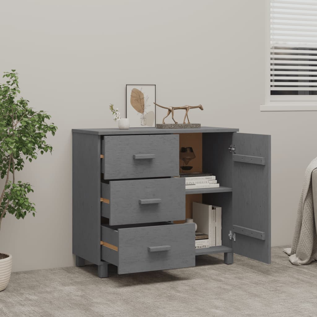 Skjenk Grå HAMAR 90x40x80 cm heltre furu