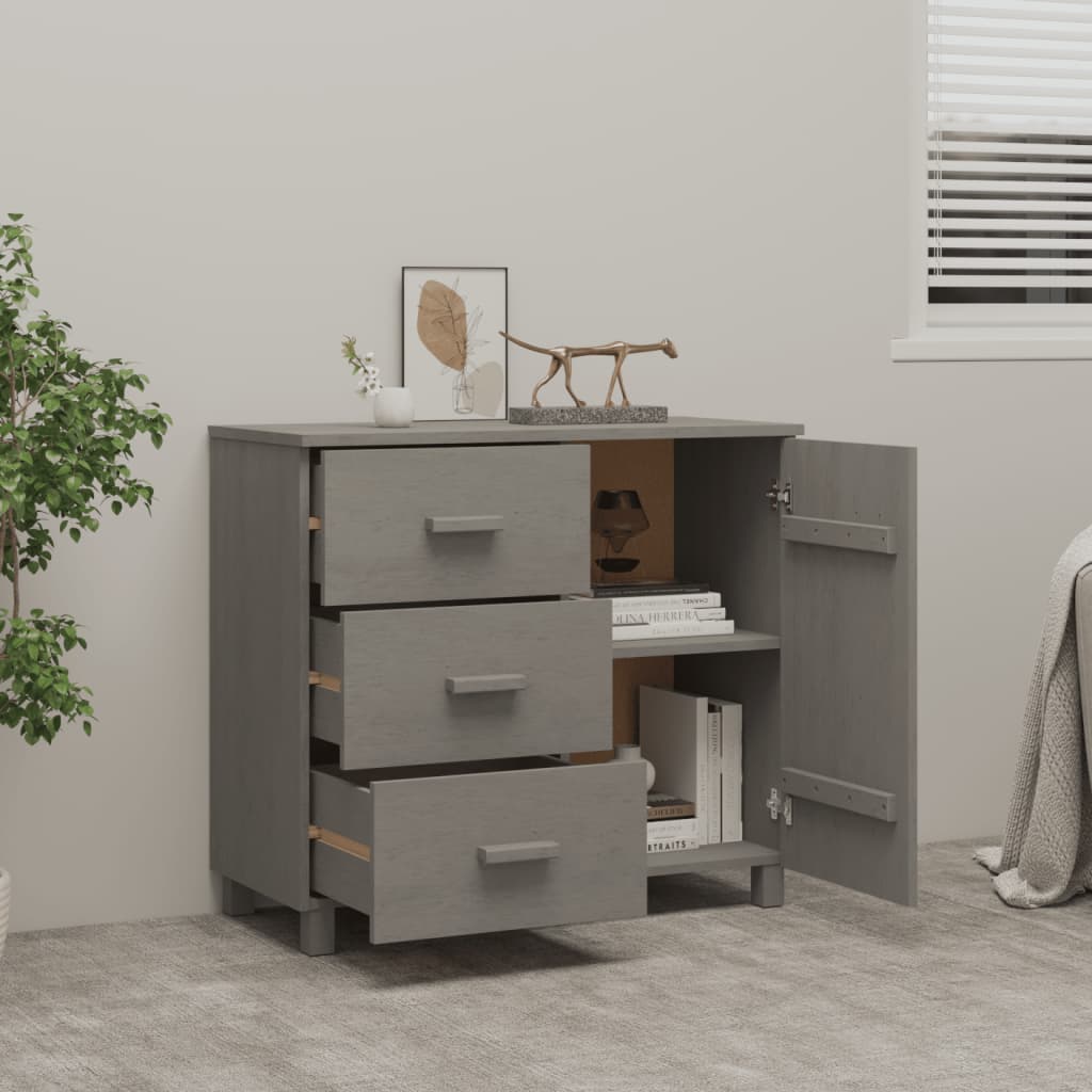 Skjenk Grå HAMAR 90x40x80 cm heltre furu