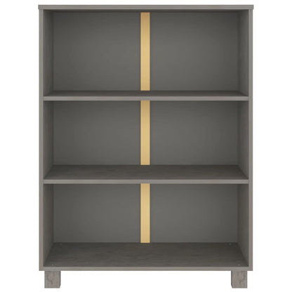 Bokhylle Grå HAMAR lysegrå 85x35x112 cm heltre furu