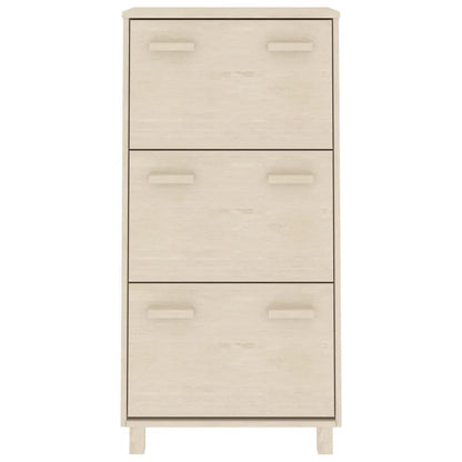 Skoskap Skohylle Skobenk Honningbrun HAMAR 59,5x35x117 cm heltre furu