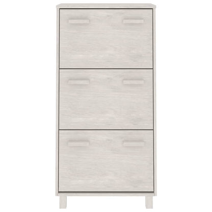 Skoskap Skohylle Skobenk Hvit HAMAR 59,5x35x117 cm heltre furu