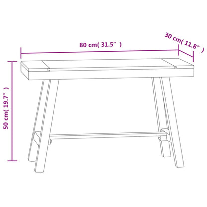 Sittebenk 80 cm heltre teak