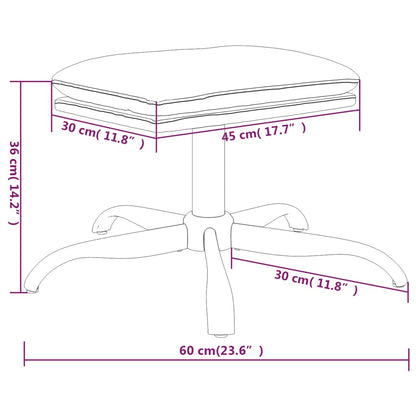 Fotskammel gråbrun 60x60x36 cm stoff