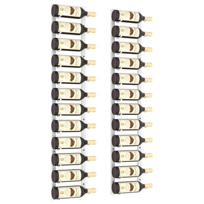 Vinstativ Veggmontert for 12 flasker 2stk Hvit jern