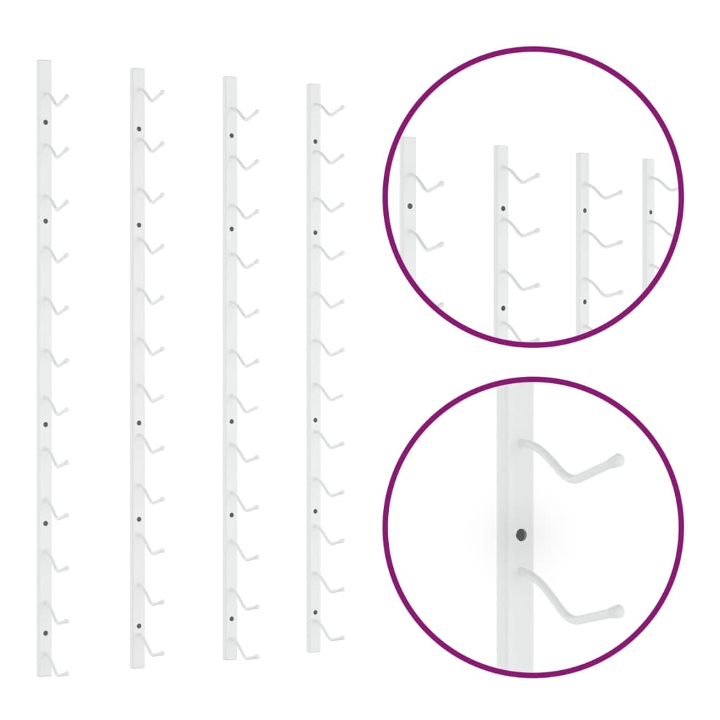 Vinstativ Veggmontert for 12 flasker 2stk Hvit jern