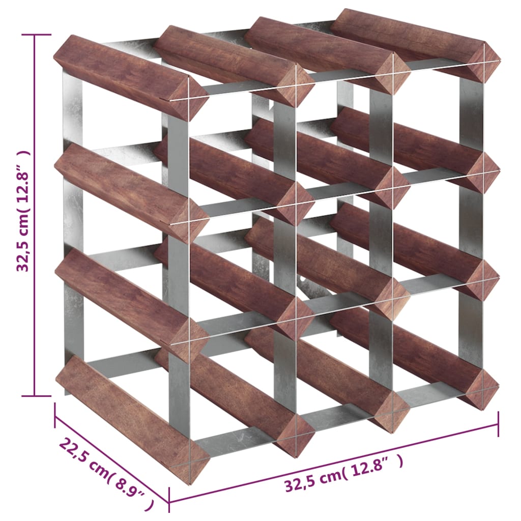 Vinstativ for 12 flasker brun heltre furu