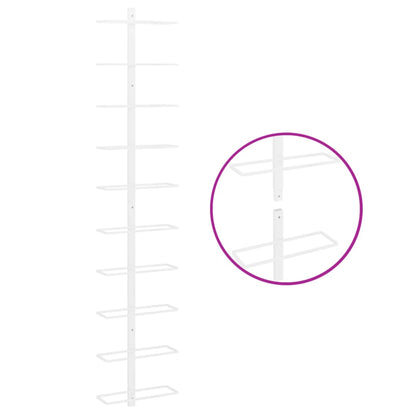 Vinstativ Veggmontert for 10 flasker Hvit metall