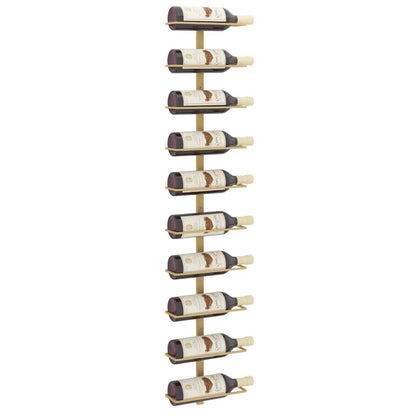 Vinstativ Veggmontert for 10 flasker gull metall