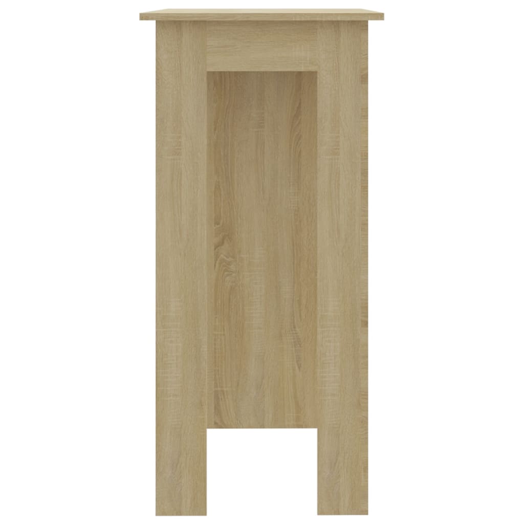 Barbord kafebord Bistrobord med hylle sonoma eik 102x50x103,5 cm konstruert tre