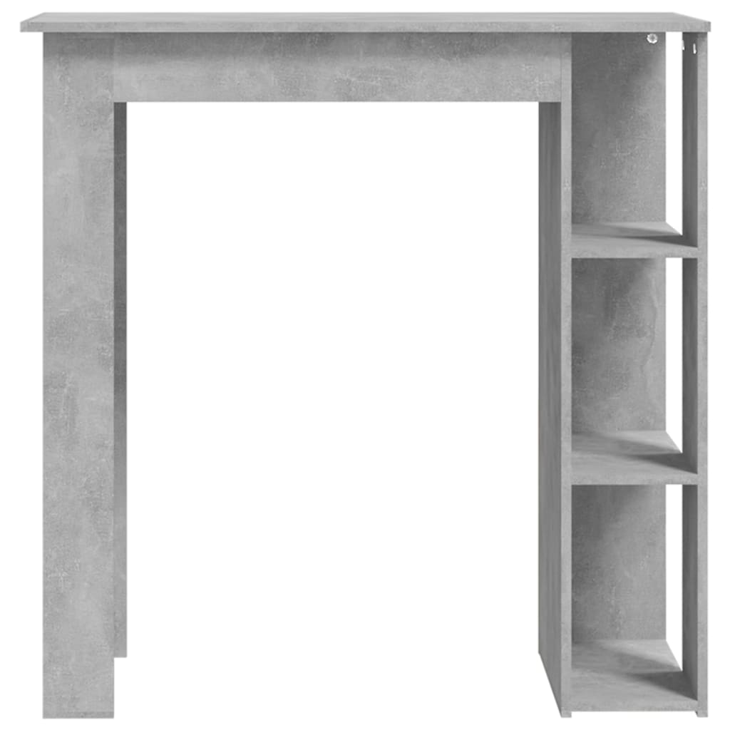 Barbord kafebord Bistrobord med hylle betonggrå 102x50x103,5 cm konstruert tre