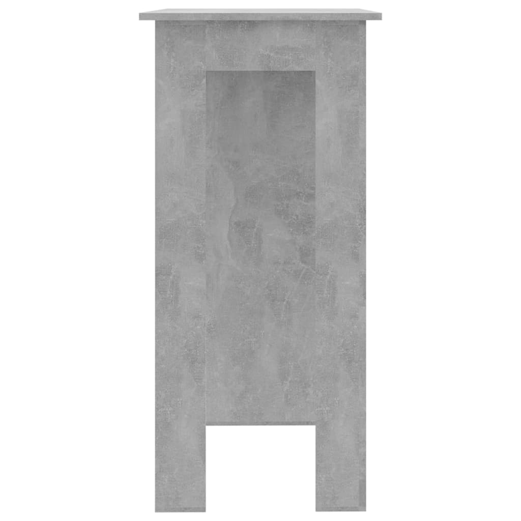 Barbord kafebord Bistrobord med hylle betonggrå 102x50x103,5 cm konstruert tre