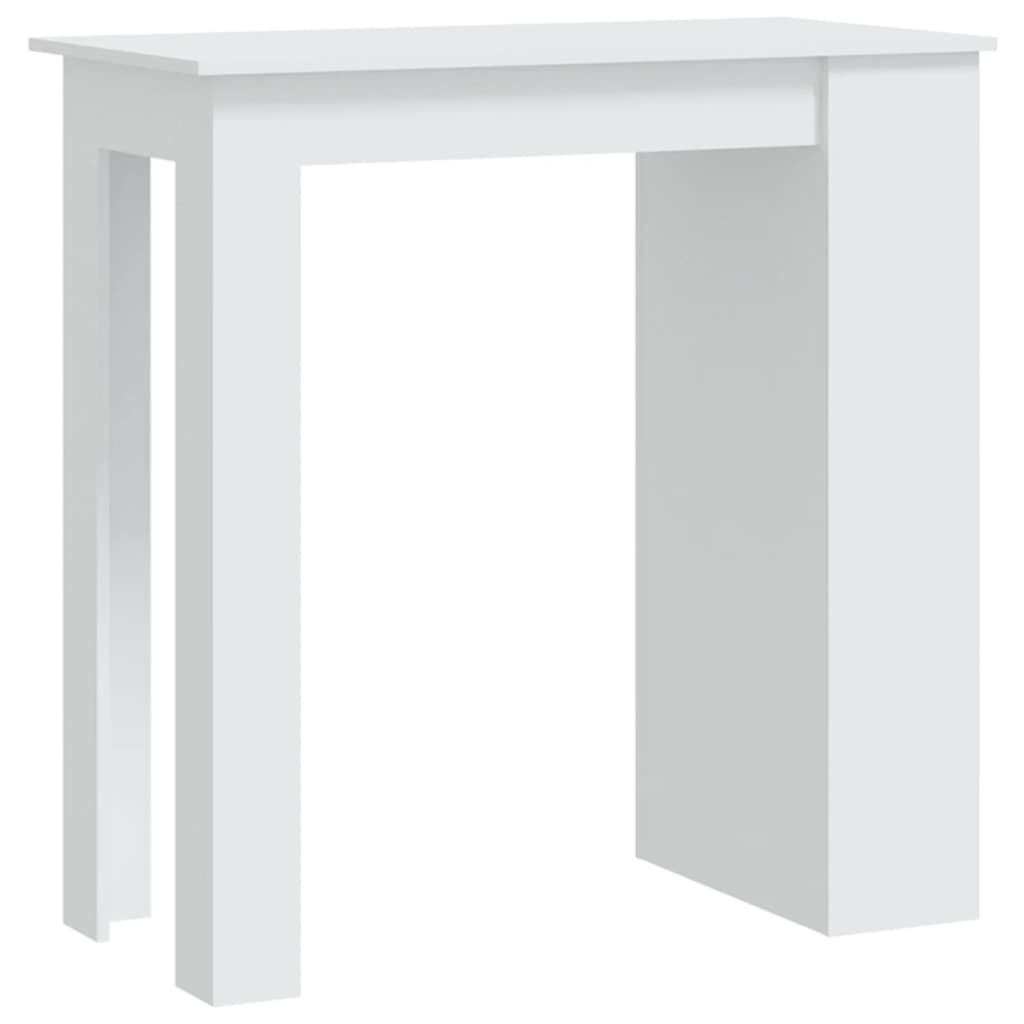 Barbord kafebord Bistrobord med oppbevaring hvit 102x50x103,5 cm konstruert tre