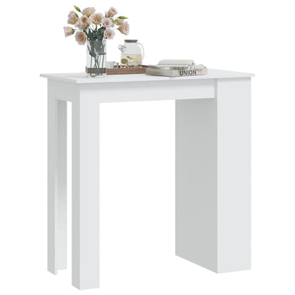 Barbord kafebord Bistrobord med oppbevaring hvit 102x50x103,5 cm konstruert tre