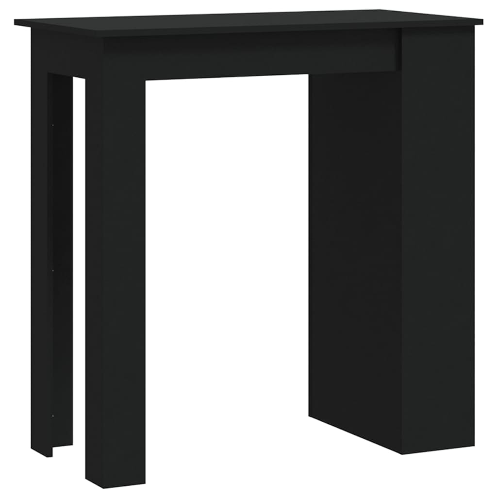 Barbord kafebord Bistrobord med oppbevaring svart 102x50x103,5 cm konstruert tre